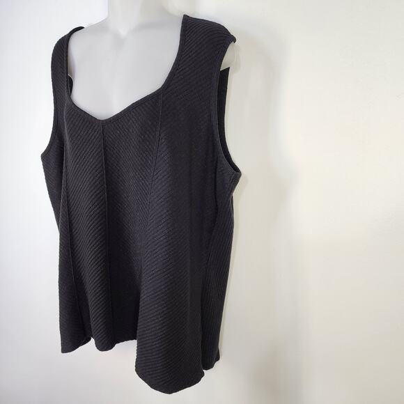 Maurices Textured Corset Tank Top Women Plus 3X Fitted V Neck Black Stretch Soft - Picture 5 of 8